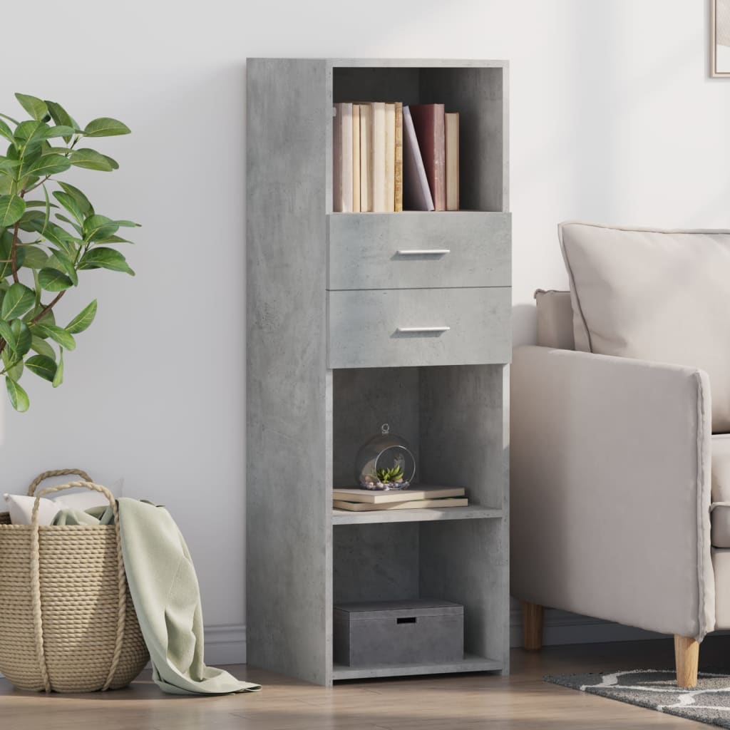 Credenza Grigio Cemento 40x42,5x124 cm in Legno Multistrato