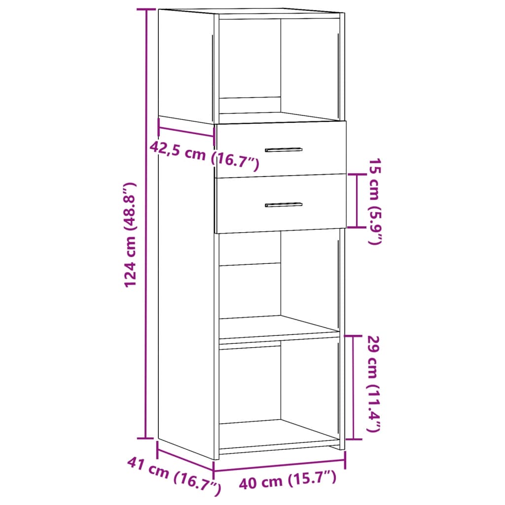 Credenza Rovere Sonoma 40x42,5x124 cm in Legno Multistrato