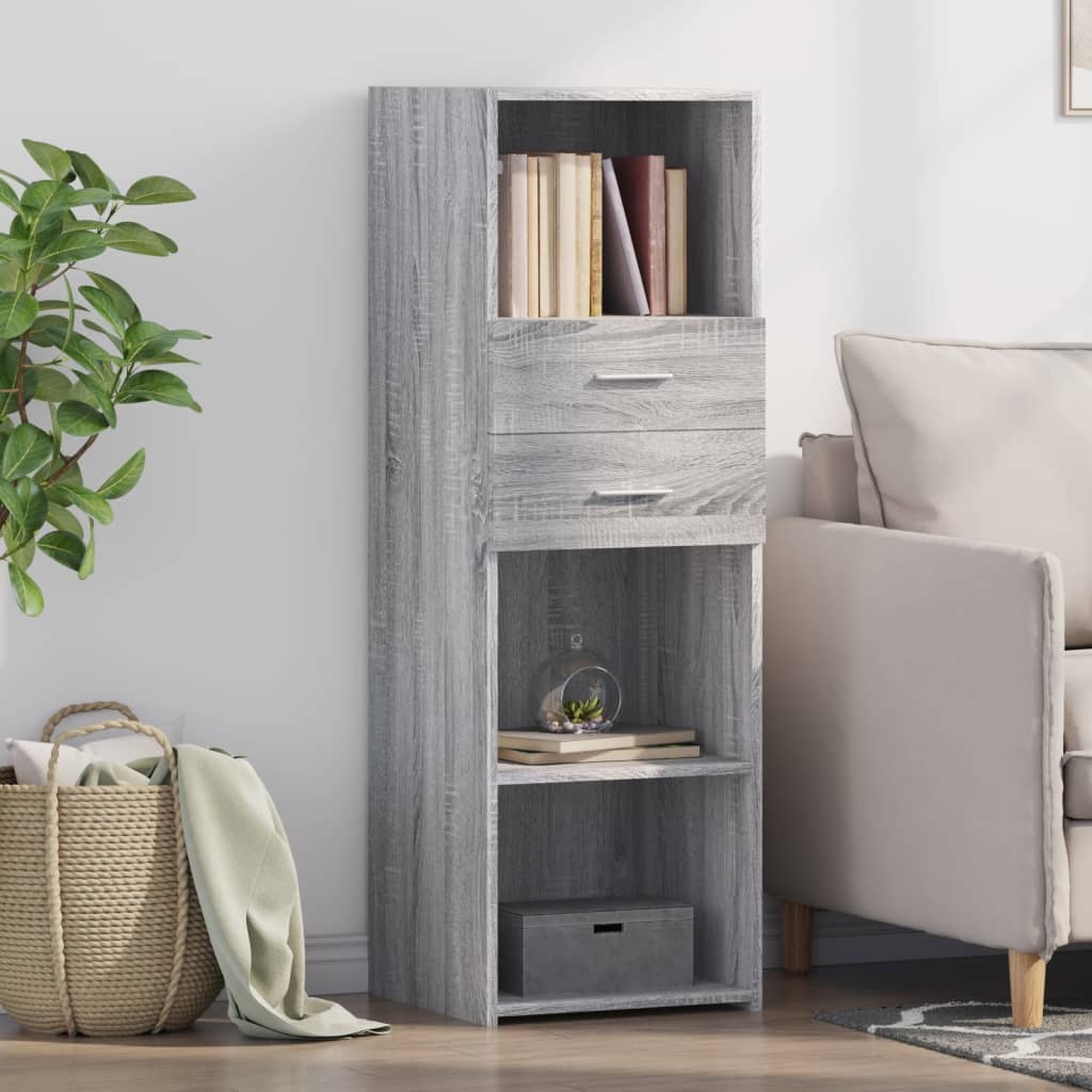 Credenza Grigio Sonoma 40x42,5x124 cm in Legno Multistrato