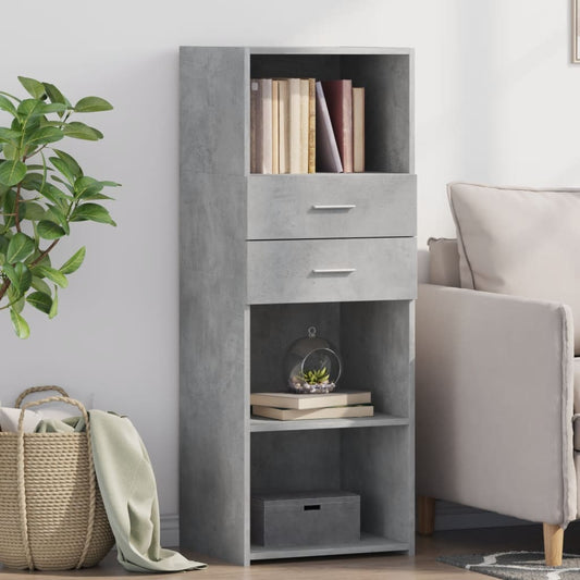 Credenza Grigio Cemento 45x42,5x124 cm in Legno Multistrato