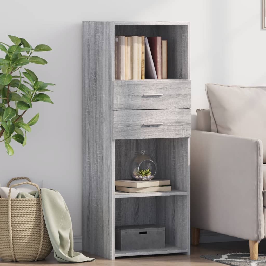 Credenza Grigio Sonoma 45x42,5x124 cm in Legno Multistrato