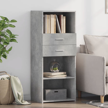 Credenza Grigio Cemento 50x42,5x124 cm in Legno Multistrato