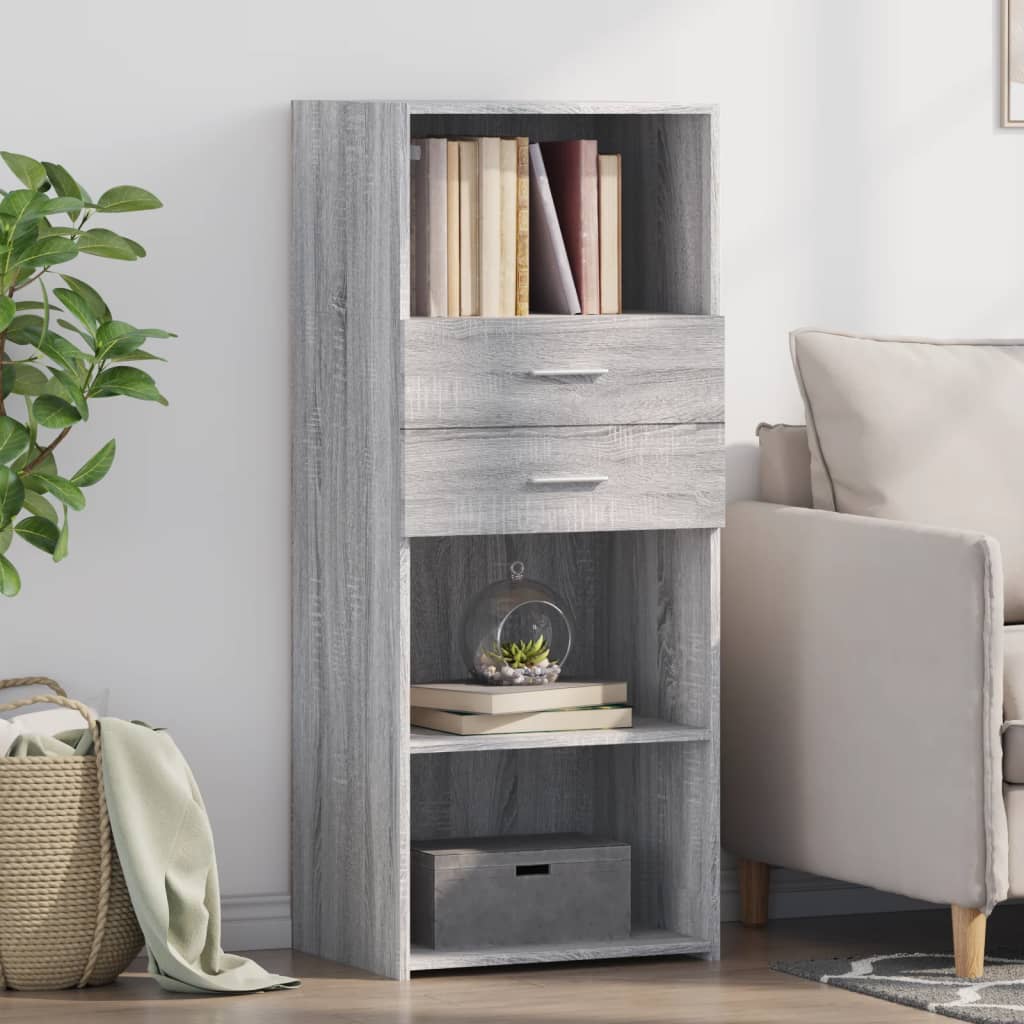 Credenza Grigio Sonoma 50x42,5x124 cm in Legno Multistrato