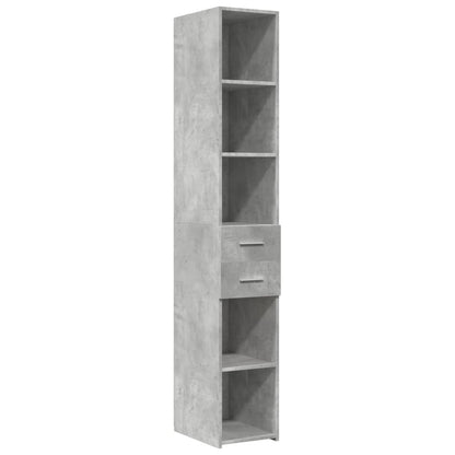 Credenza Grigio Cemento 30x42,5x185 cm in Legno Multistrato