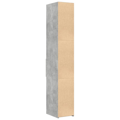 Credenza Grigio Cemento 30x42,5x185 cm in Legno Multistrato