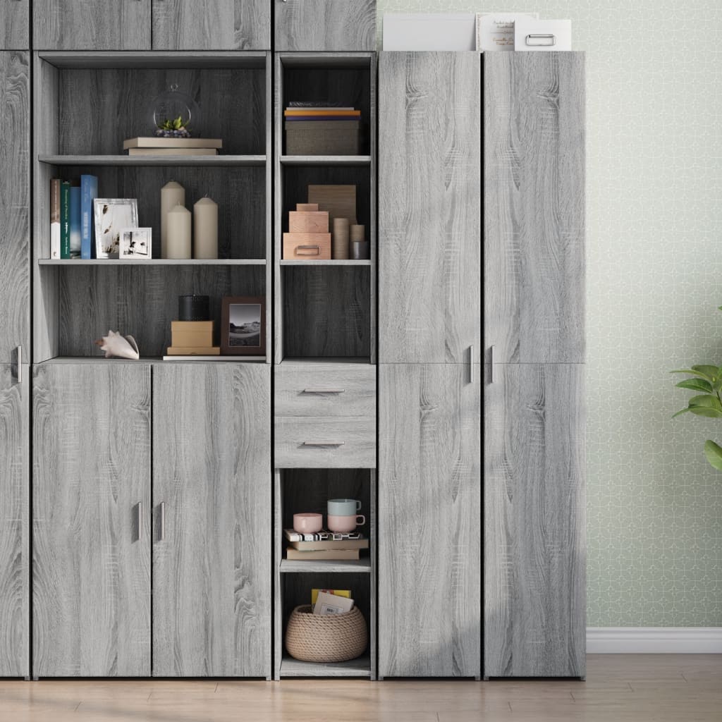 Credenza Grigio Sonoma 30x42,5x185 cm in Legno Multistrato - homemem39