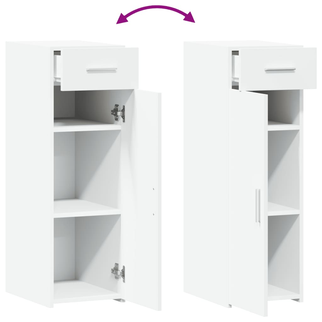 Credenza Bianca 30x42,5x93 cm in Legno Multistrato - homemem39