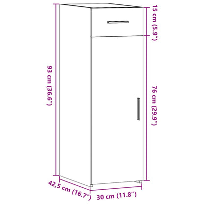 Credenza Bianca 30x42,5x93 cm in Legno Multistrato