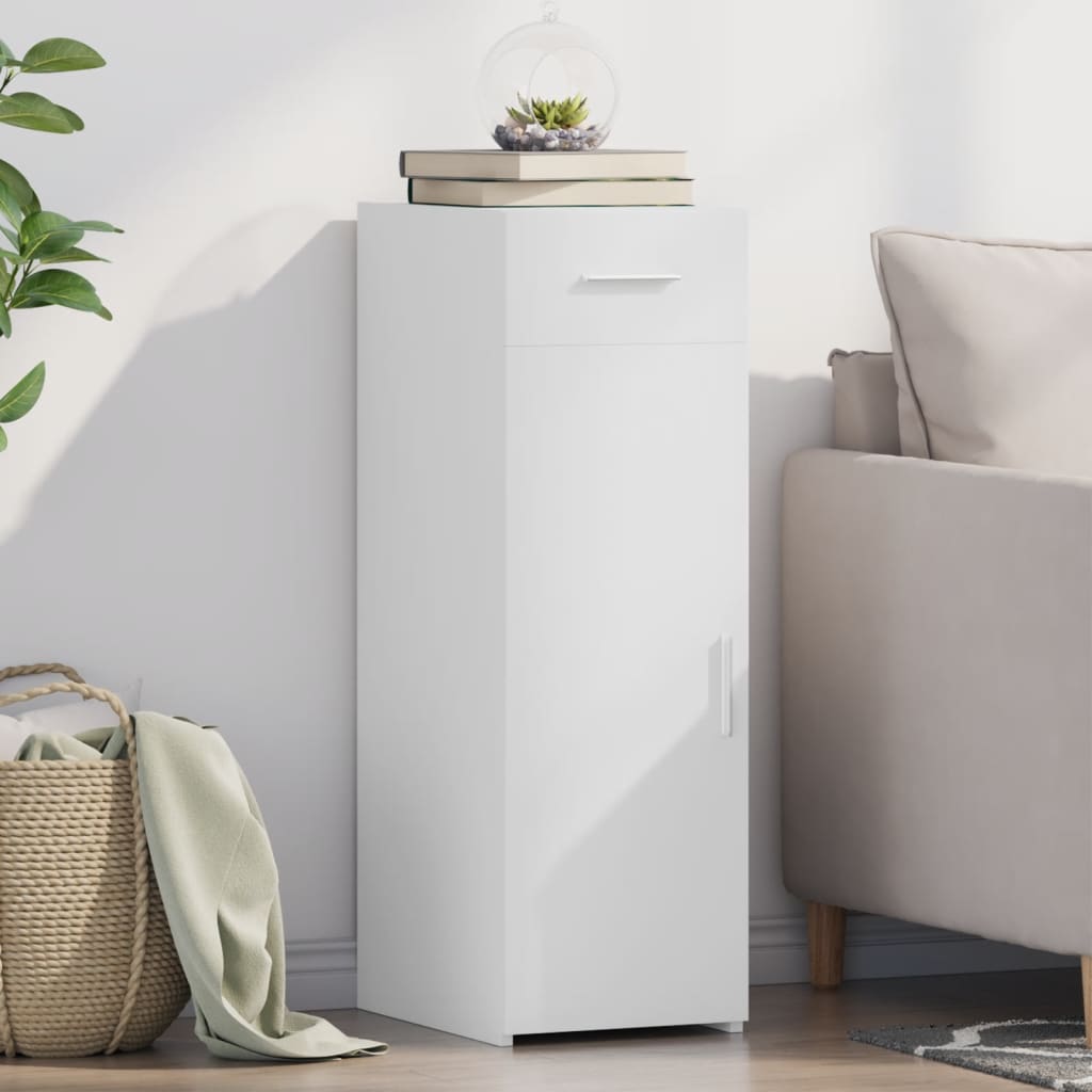 Credenza Bianca 30x42,5x93 cm in Legno Multistrato - homemem39