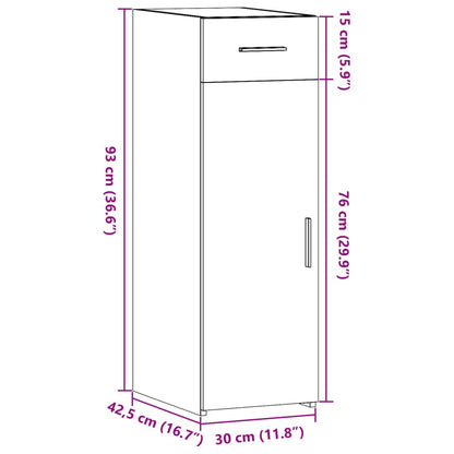 Credenza Grigio Cemento 30x42,5x93 cm in Legno Multistrato