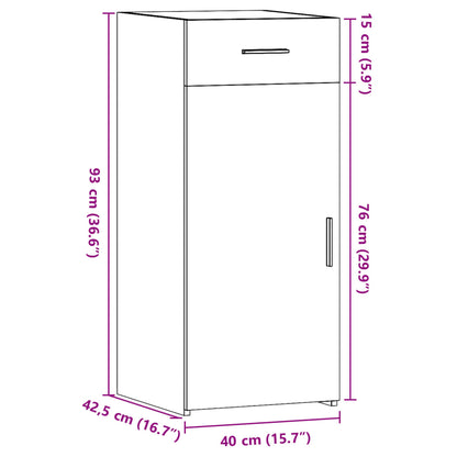 Credenza Bianca 40x42,5x93 cm in Legno Multistrato