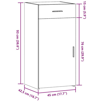 Credenza Bianca 45x42,5x93 cm in Legno Multistrato