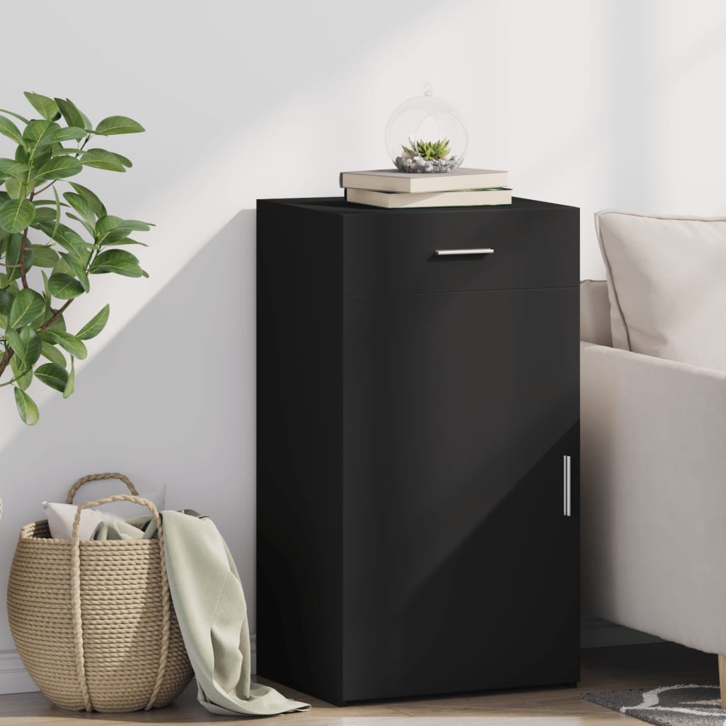 Credenza Nera 50x42,5x93 cm in Legno Multistrato - homemem39