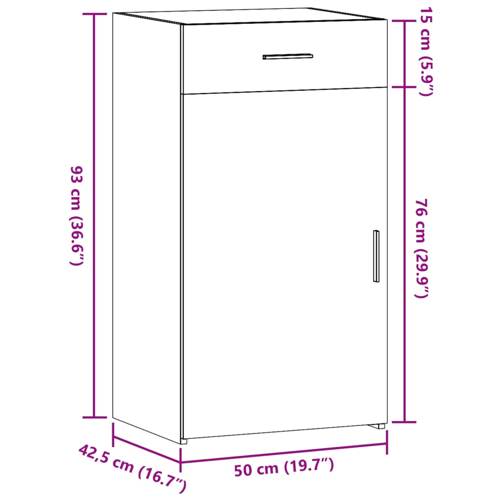 Credenza Rovere Sonoma 50x42,5x93 cm in Legno Multistrato