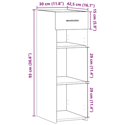 Credenza Rovere Sonoma 30x42,5x93 cm in Legno Multistrato