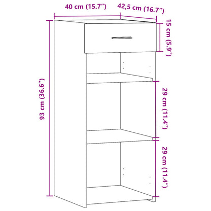 Credenza Bianca 40x42,5x93 cm in Legno Multistrato