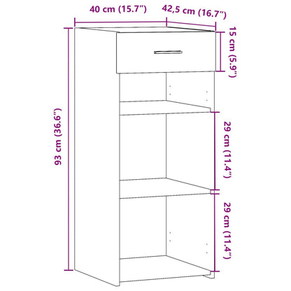 Credenza Rovere Sonoma 40x42,5x93 cm in Legno Multistrato