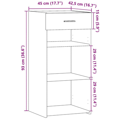 Credenza Bianca 45x42,5x93 cm in Legno Multistrato