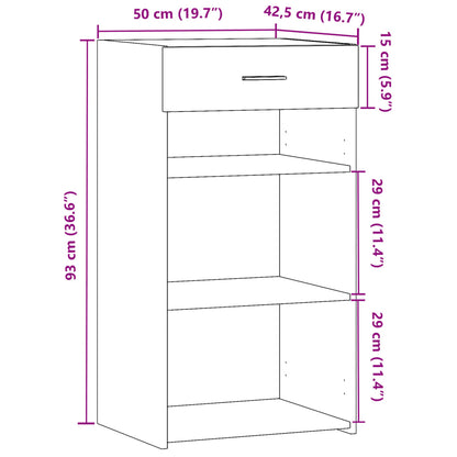 Credenza Bianca 50x42,5x93 cm in Legno Multistrato