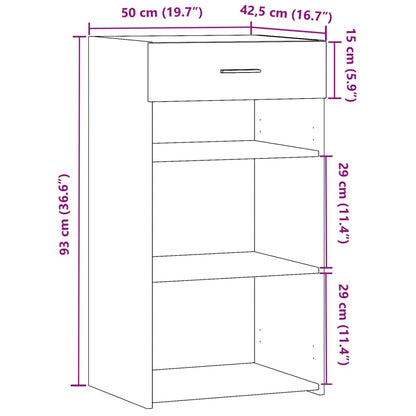 Credenza Nera 50x42,5x93 cm in Legno Multistrato