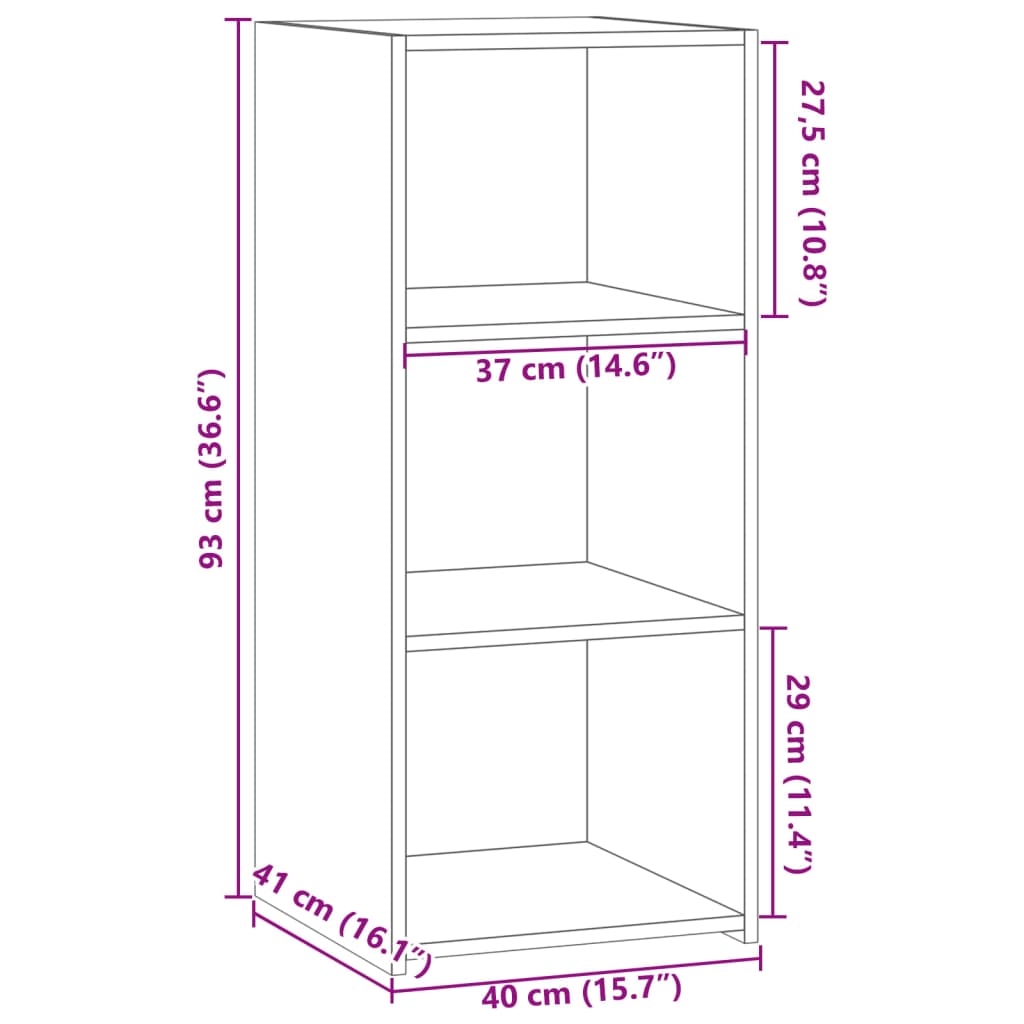 Credenza Bianca 40x41x93 cm in Legno Multistrato