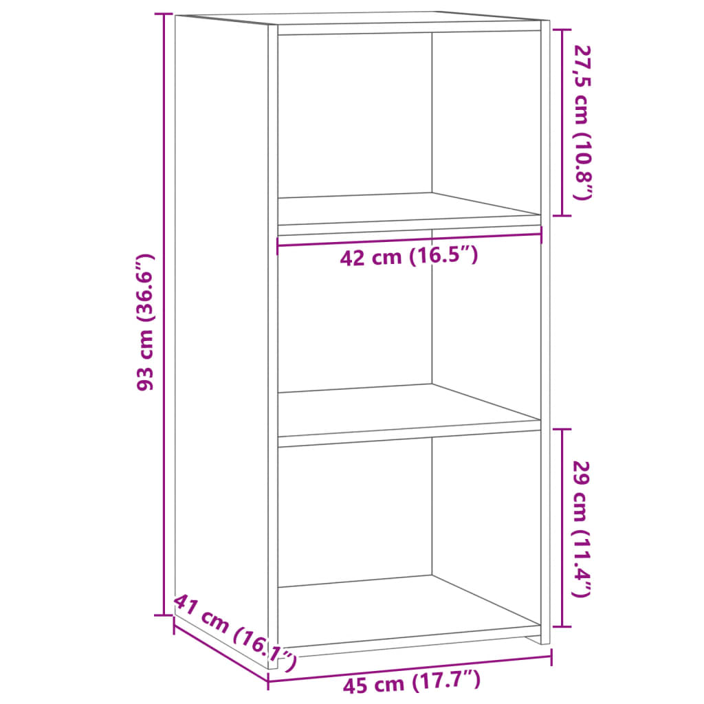 Credenza Bianca 45x41x93 cm in Legno Multistrato