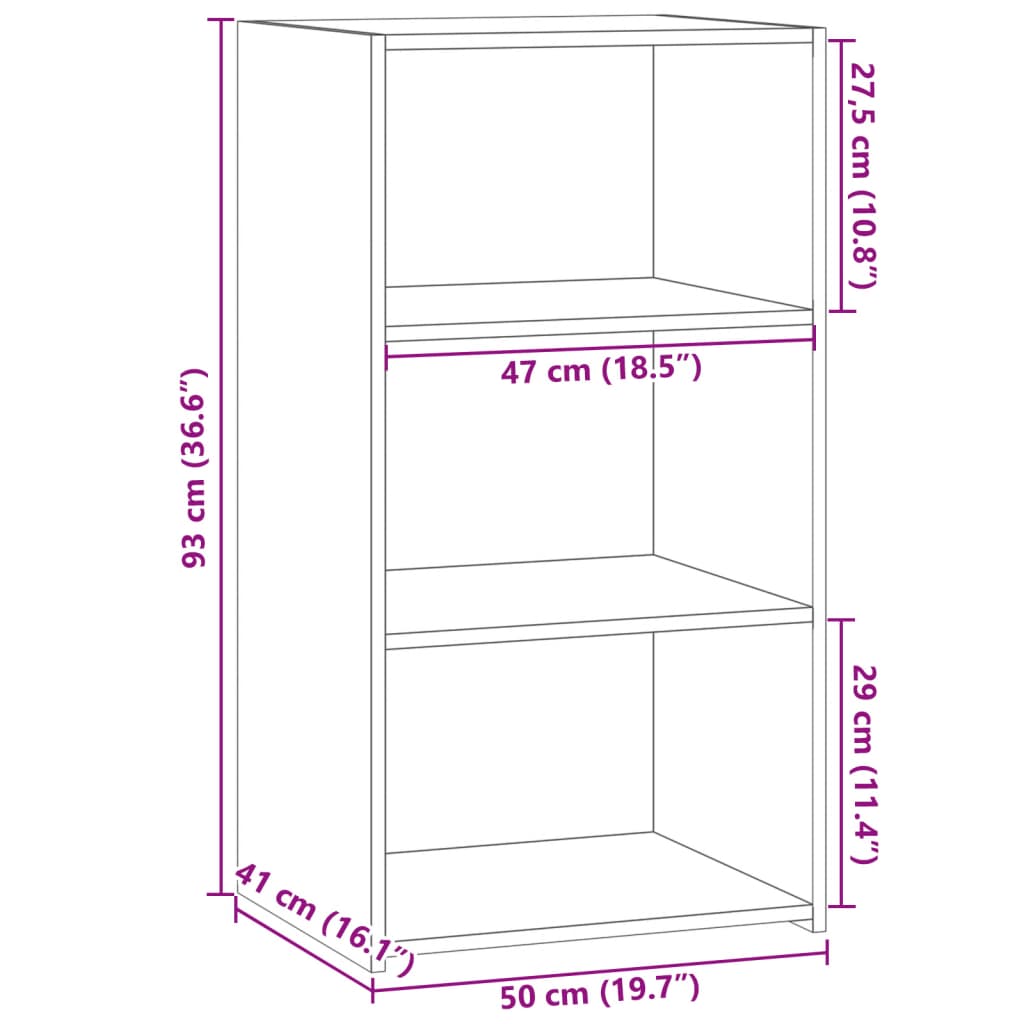 Credenza Bianca 50x41x93 cm in Legno Multistrato