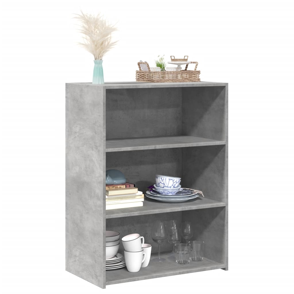 Credenza Grigio Cemento 70x41x93 cm in Legno Multistrato