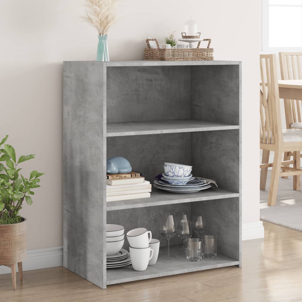 Credenza Grigio Cemento 70x41x93 cm in Legno Multistrato