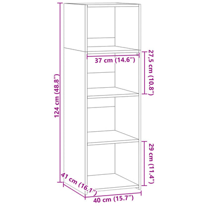 Credenza Bianca 40x41x124 cm in Legno Multistrato