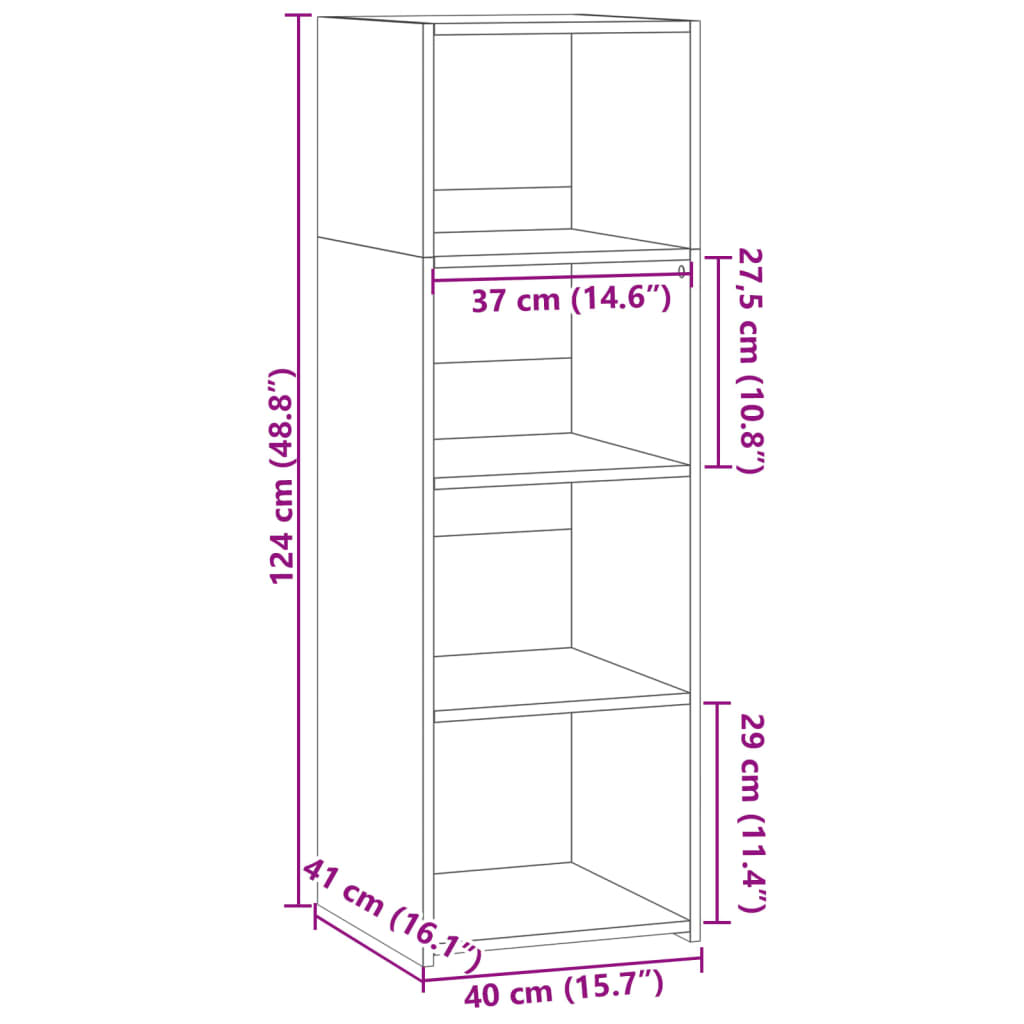 Credenza Rovere Sonoma 40x41x124cm in Legno Multistrato