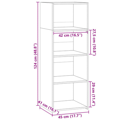 Credenza Bianca 45x41x124cm in Legno Multistrato