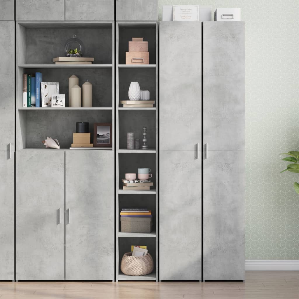 Credenza Grigio Cemento 30x41x185 cm in Legno Multistrato