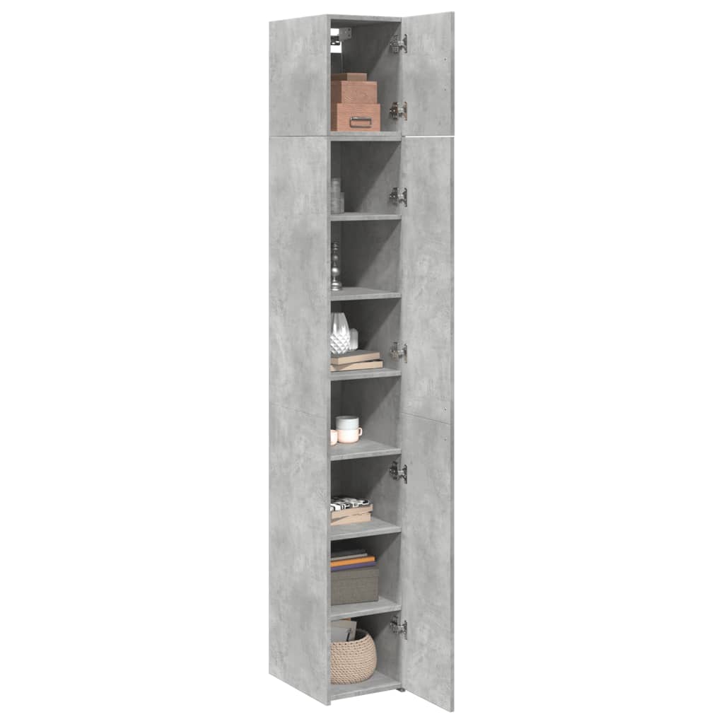 Mobile Sottile Grigio Cemento 30x42,5x225 cm in Truciolato - homemem39