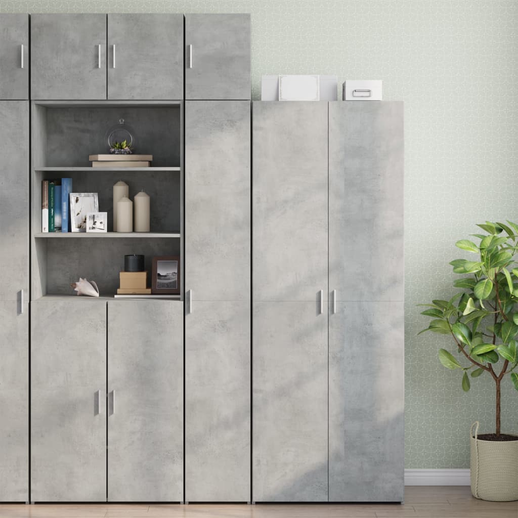 Mobile Sottile Grigio Cemento 30x42,5x225 cm in Truciolato - homemem39
