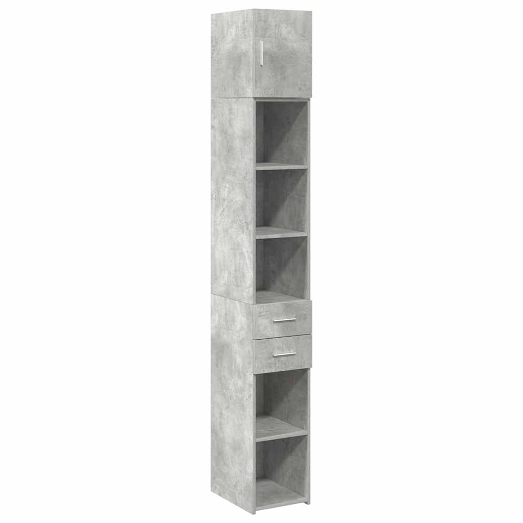 Mobile Sottile Grigio Cemento 30x42,5x225 cm in Truciolato