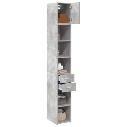 Mobile Sottile Grigio Cemento 30x42,5x225 cm in Truciolato