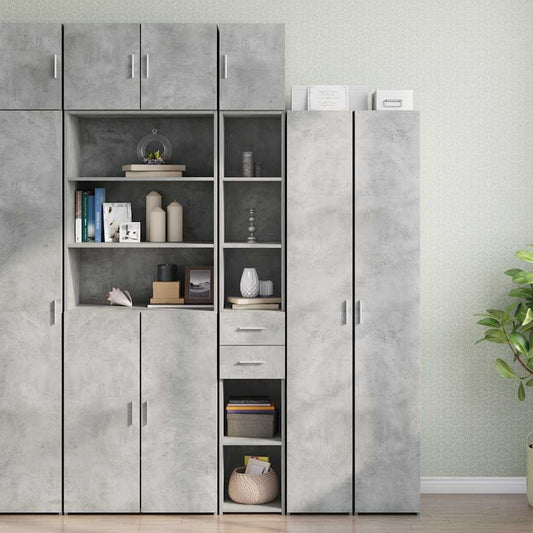 Mobile Sottile Grigio Cemento 30x42,5x225 cm in Truciolato
