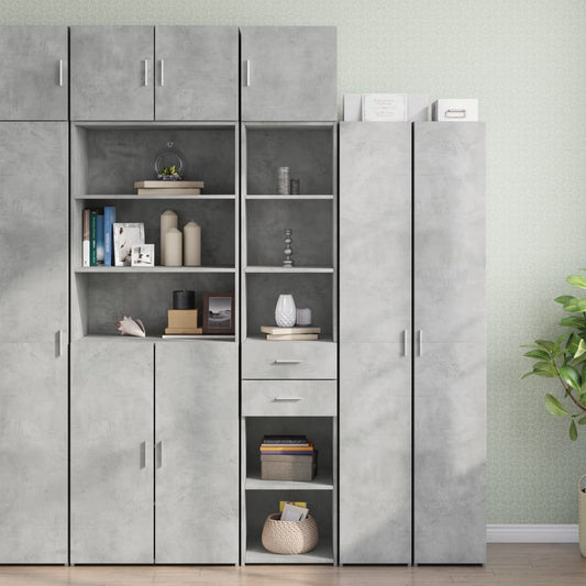 Mobile Sottile Grigio Cemento 40x42,5x225 cm in Truciolato