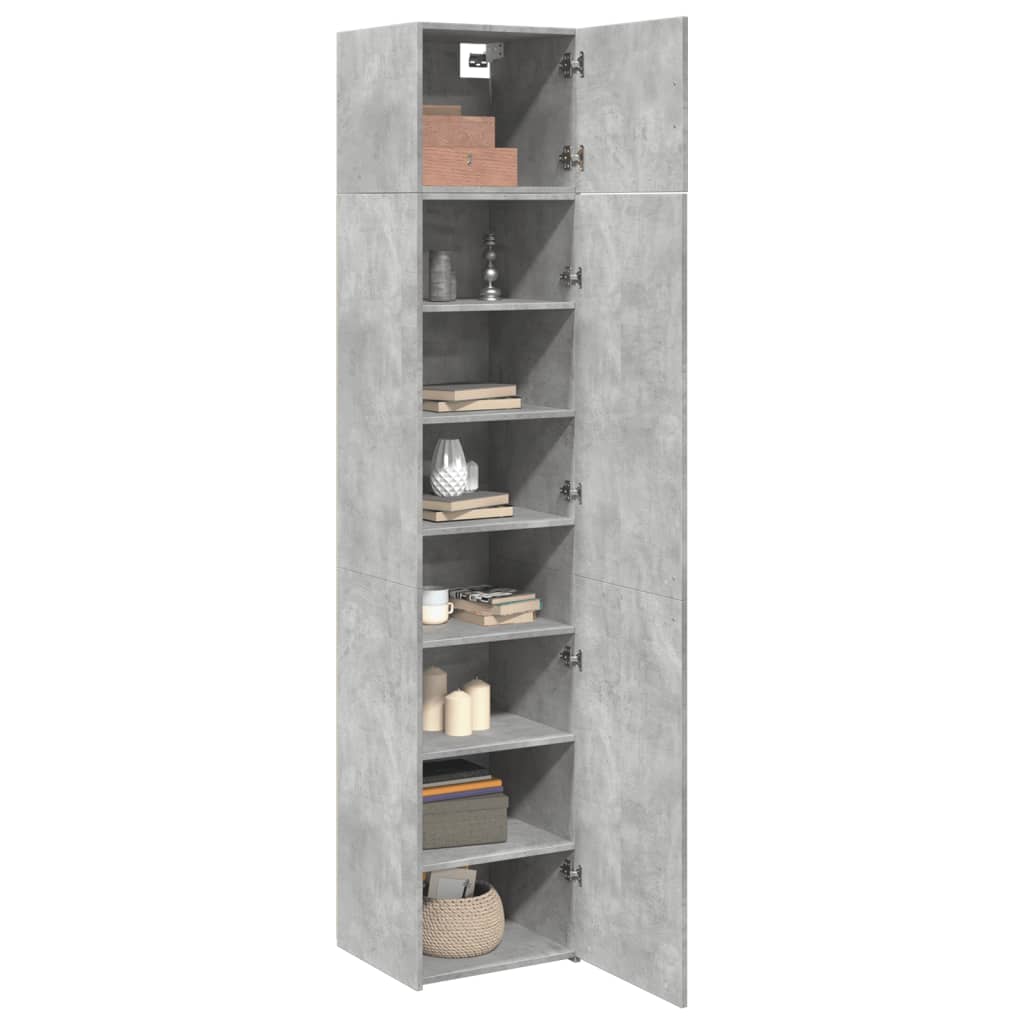 Mobile Sottile Grigio Cemento 45x42,5x225 cm in Truciolato - homemem39