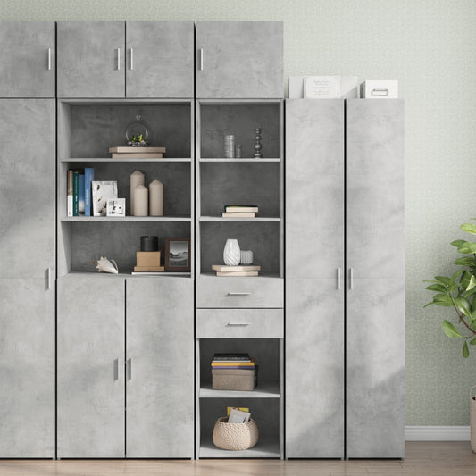 Mobile Sottile Grigio Cemento 45x42,5x225 cm in Truciolato