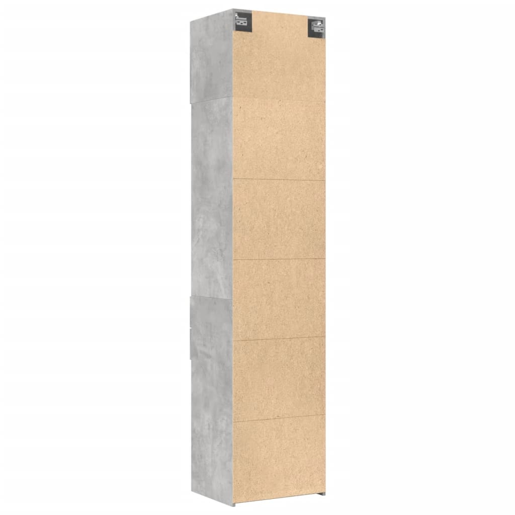 Mobile Sottile Grigio Cemento 50x42,5x225 cm in Truciolato