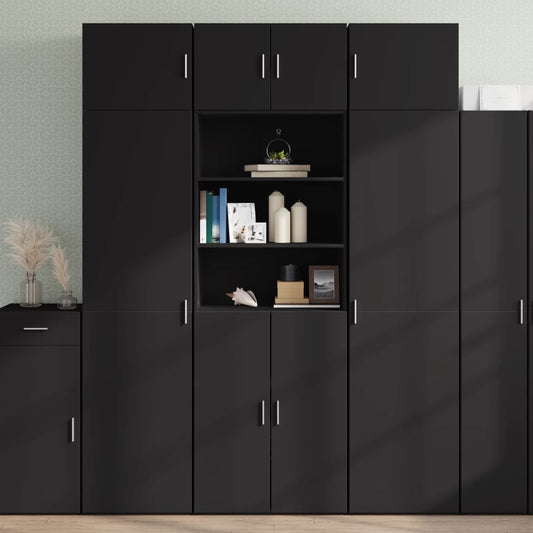 Armadietto Nero 70x42,5x225 cm in Truciolato