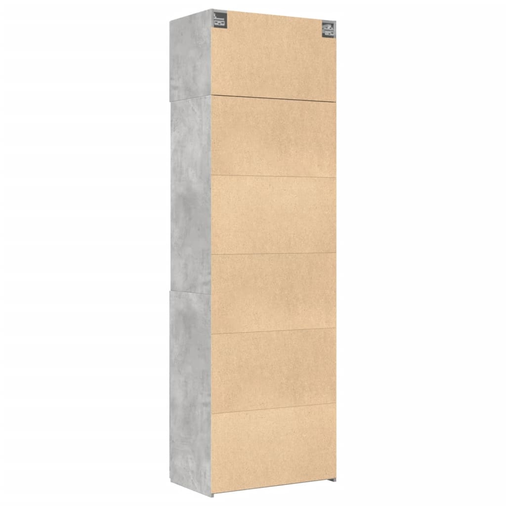 Armadietto Grigio Cemento 70x42,5x225 cm in Truciolato