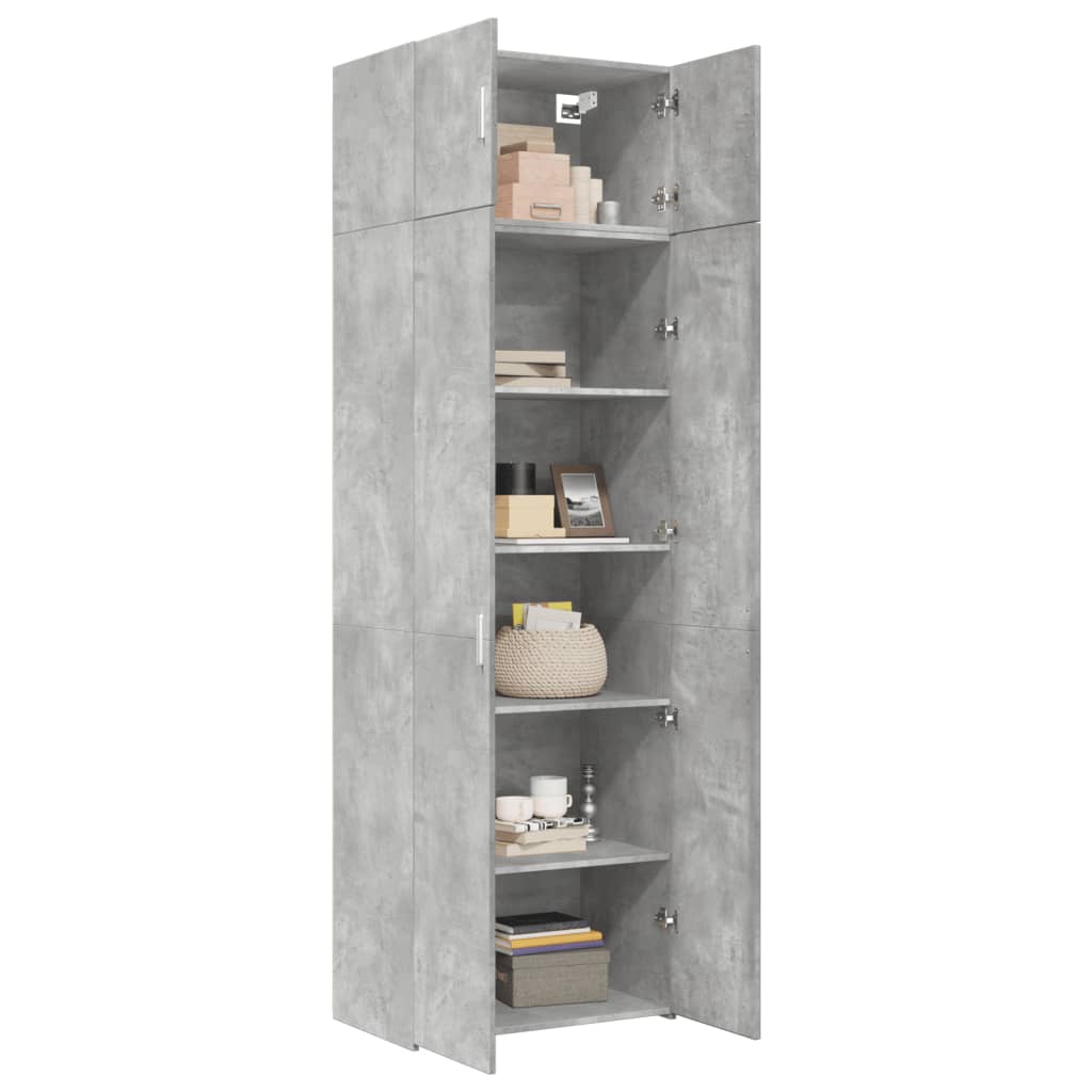 Armadietto Grigio Cemento 70x42,5x225 cm in Legno Multistrato - homemem39