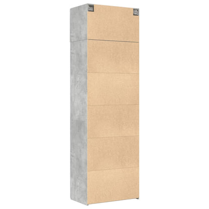 Armadietto Grigio Cemento 70x42,5x225 cm in Legno Multistrato - homemem39