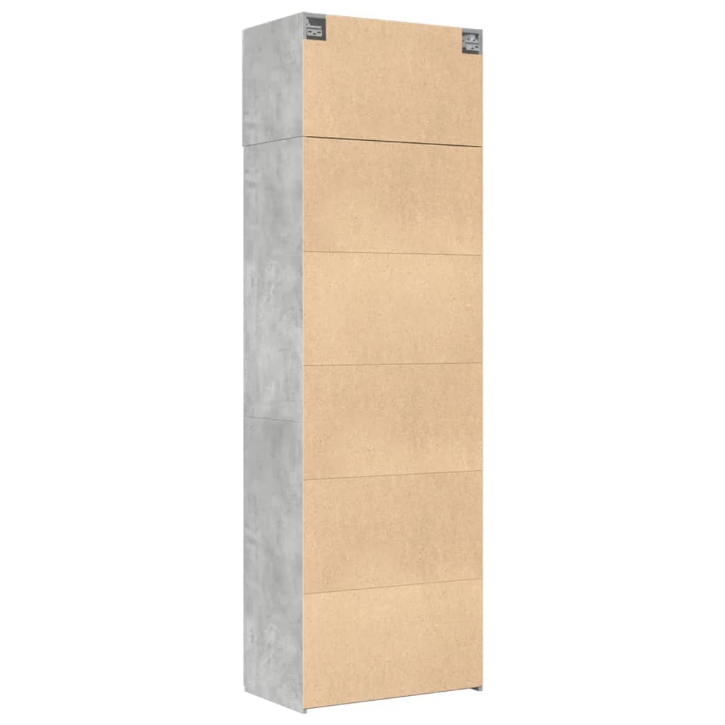 Armadietto Grigio Cemento 70x42,5x225 cm in Legno Multistrato