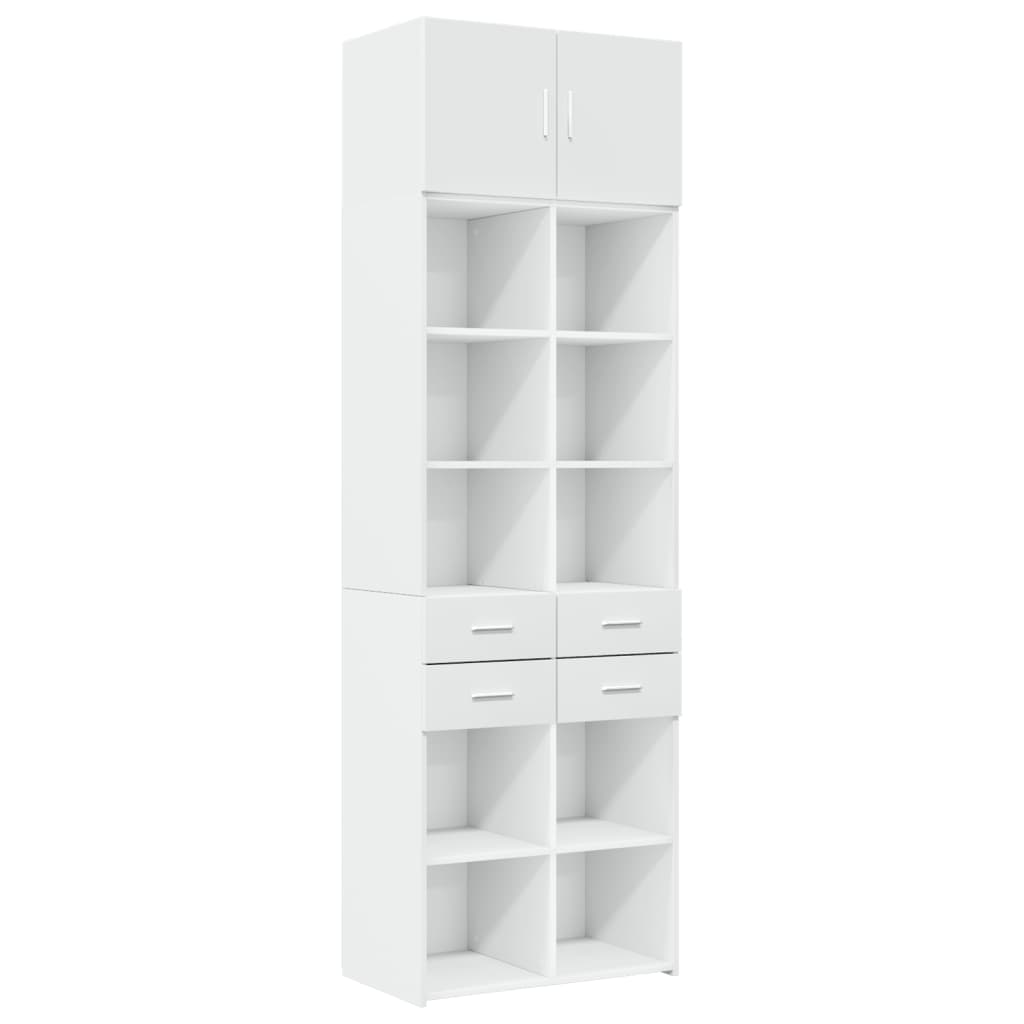 Mobile Portaoggetti Bianco 70x42,5x225 cm in Truciolato - homemem39