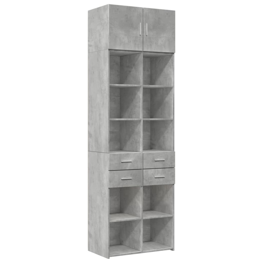 Armadietto Grigio Cemento 70x42,5x225 cm in Legno Multistrato - homemem39