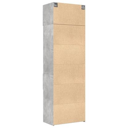 Armadietto Grigio Cemento 70x42,5x225 cm in Legno Multistrato